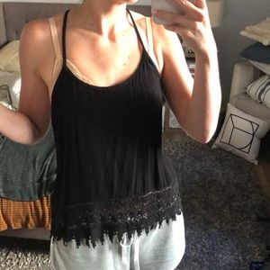 Black strappy top